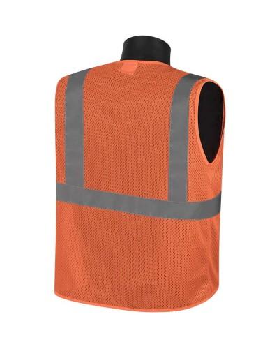 Hi-Vis Class 2 Safety Vest, Mesh with Silver Stripes