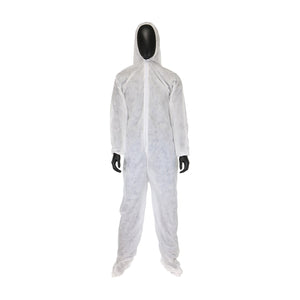 Microporous Coverall with Hood, Boot and Elastic Wrists, Size XL, Case of 25