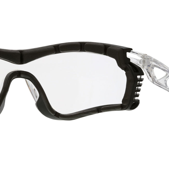 MCR Checklite CL5 Safety Glasses with Clear MAX6 Premium Anti-Fog Lens, Removable Closed Cell Foam Gasket, Earplug Retaining Technology