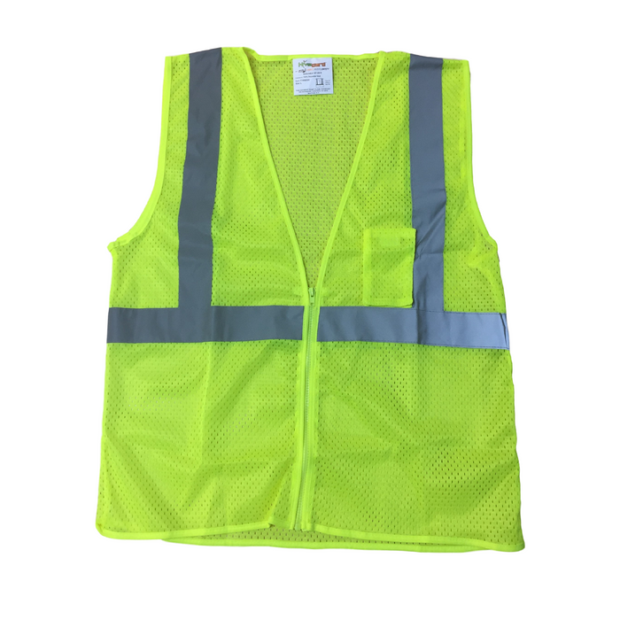 Hi-Vis Class 2 Safety Vest, Mesh with Silver Stripes