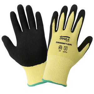 ANSI A3 Samurai Glove, Cut Resistant Nitrile Palm Coated Work Gloves - CR588MFY