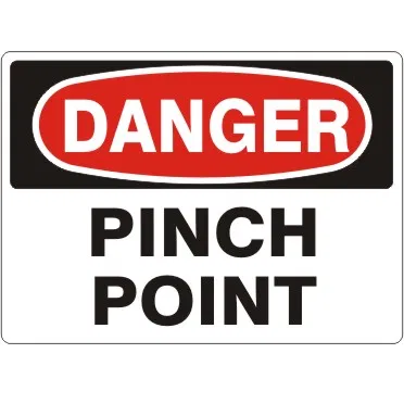 "DANGER PINCH POINT" - Safety Sign, Adhesive Vinyl, 3"x5"