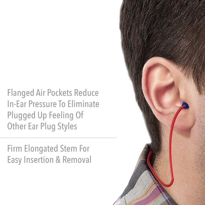Howard Leight Airsoft DPAS-30R Reusable Flanged Earplugs with Red Polycord, NRR (Noise Reduction Rating) 27 Decibels / 1 Pair