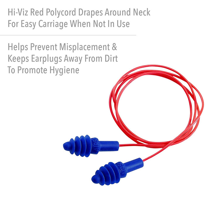 Howard Leight Airsoft DPAS-30R Reusable Flanged Earplugs with Red Polycord, NRR (Noise Reduction Rating) 27 Decibels / 1 Pair
