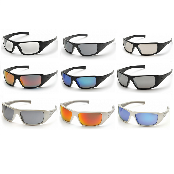 Pyramex Goliath Safety Glasses, Rubber Temples, Sporty Style Sunglass, ANSI Z87.1