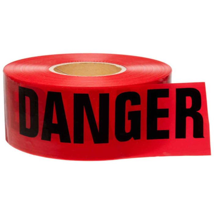 Red Danger Barricade Tape 3 Inch x 1000 Feet Roll, Value Grade, 1 Roll