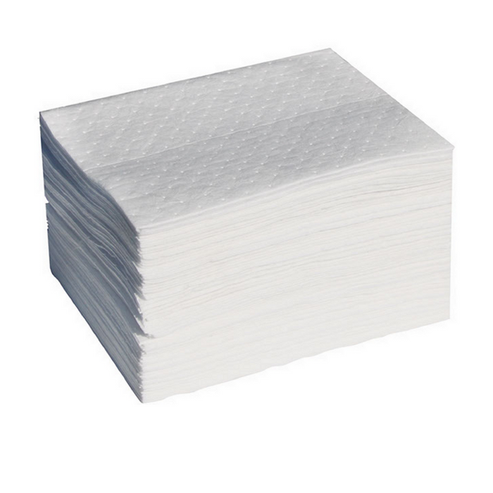 Oil Only Bonded Absorbent Pads, White, 200 Pads per Bale, WDM200