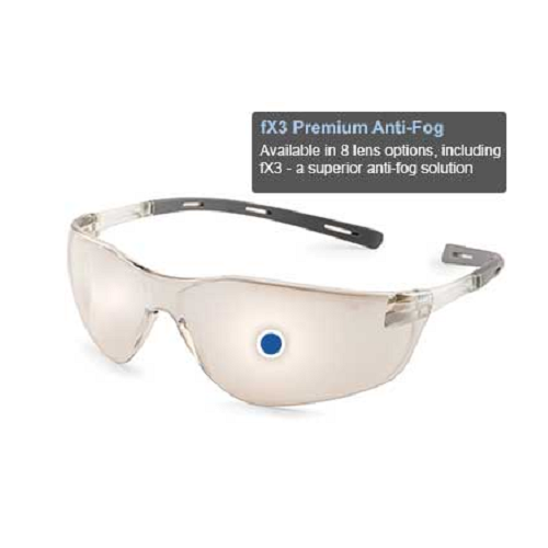 Ellipse Extreme Lightweight Safety Glasses with Soft Rubber Temples, Clear Lens with fX3 Premium Anti-Fog Coating