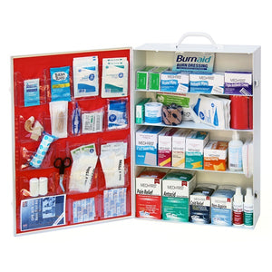 4 Shelf, 150 Person First Aid Kit, Metal Case, ANSI Compliant
