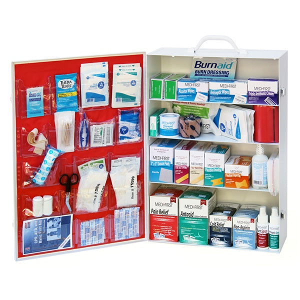 4 Shelf, 150 Person First Aid Kit, Metal Case, ANSI Compliant