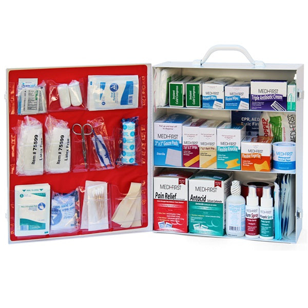 First Aid Kit - 3 Shelf, Class B, First Aid Kit, Metal Case, ANSI Comp ...
