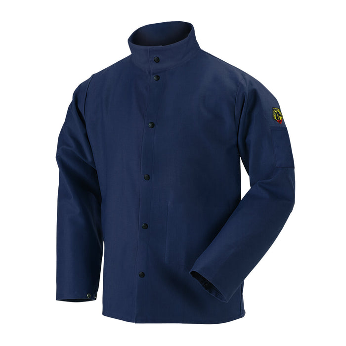 Black Stallion TruGuard 200 FR Cotton Welding Jacket, Navy Blue, 30" Length, FN9-30C