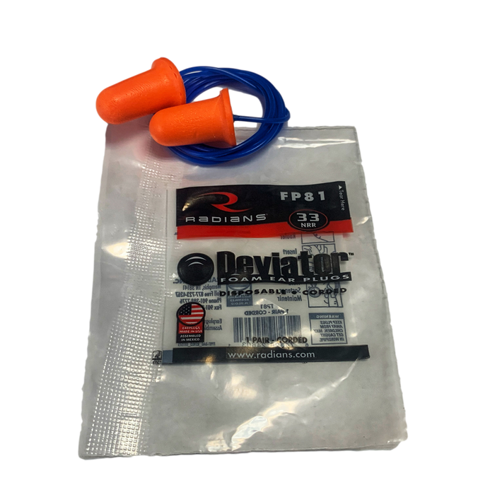 Radians Deviator FP81, Orange Corded Foam Earplugs NRR (Noise Reduction Rating) 33 Decibels