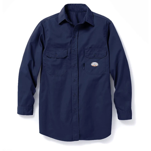 7oz 100% Cotton FR Uniform Shirt, Navy Blue
