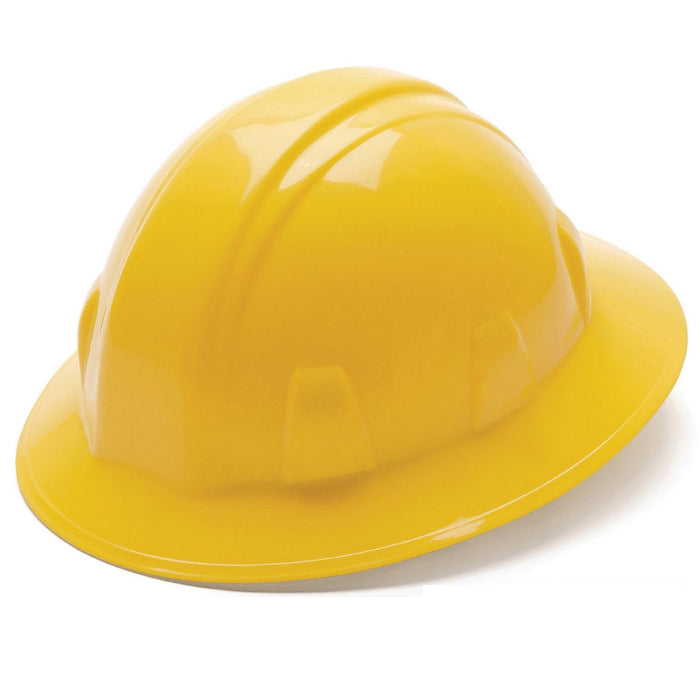 Pyramex SL Series Hard Hat, Full Brim, 4 Point Ratchet Suspension