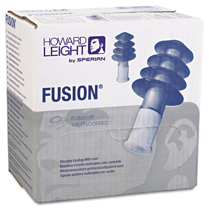 Howard Leight Fusion Reusable Corded Earplugs with Case, NRR (Noise Reduction Rating) 27 Decibels
