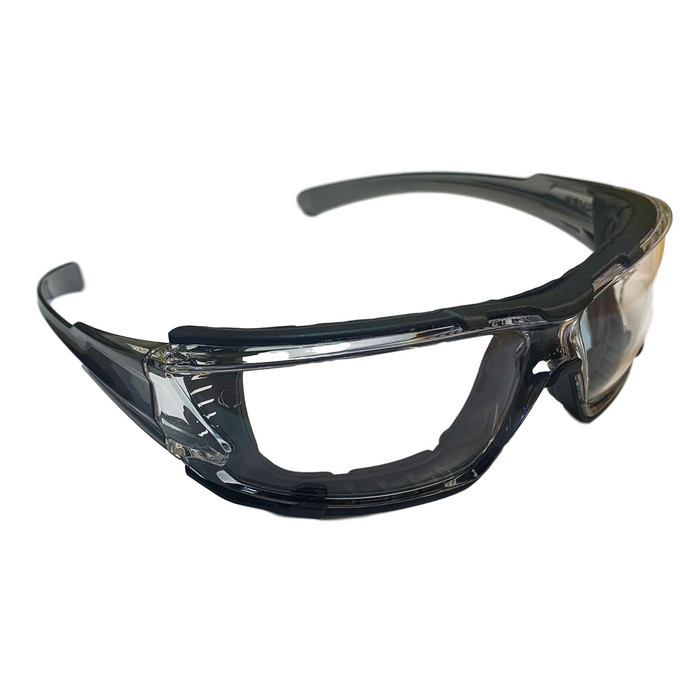 Go-Specs IV Safety Glasses/Goggle-Like Protection with Temple Slots and Ventilation Ports, Anti-Fog Lens