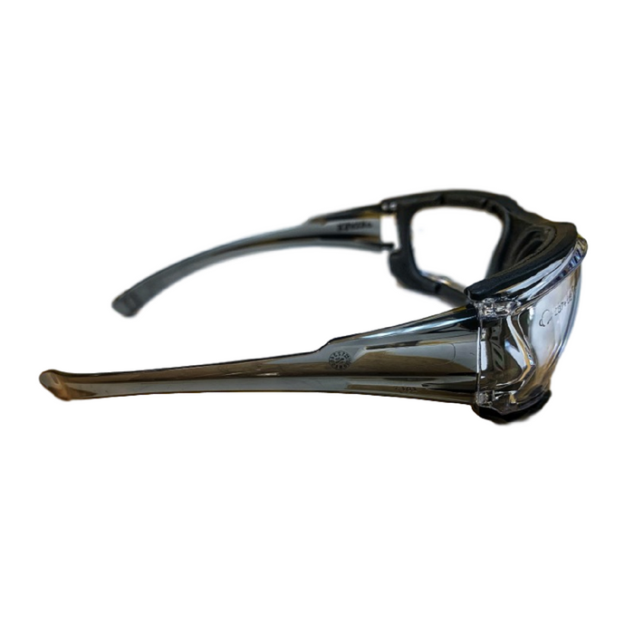 Go-Specs IV Safety Glasses/Goggle-Like Protection with Temple Slots and Ventilation Ports, Anti-Fog Lens