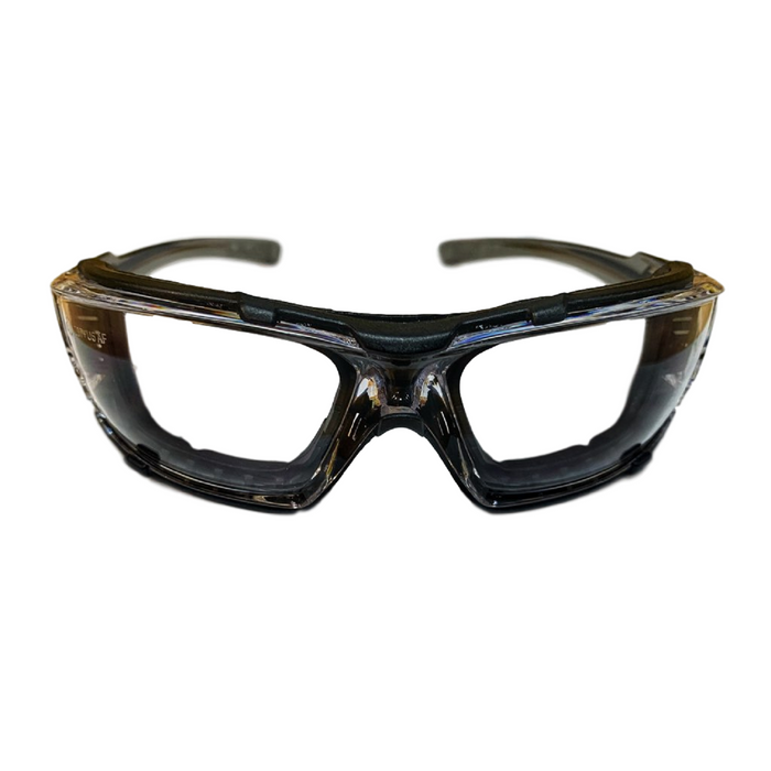 Go-Specs IV Safety Glasses/Goggle-Like Protection with Temple Slots and Ventilation Ports, Anti-Fog Lens