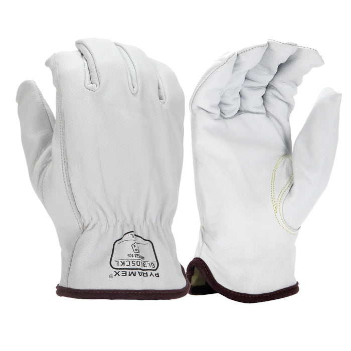 Pyramex Premium Goatskin Leather Driver Gloves with ANSI A4 Cut Resistance GL3005CK (12 Pair)
