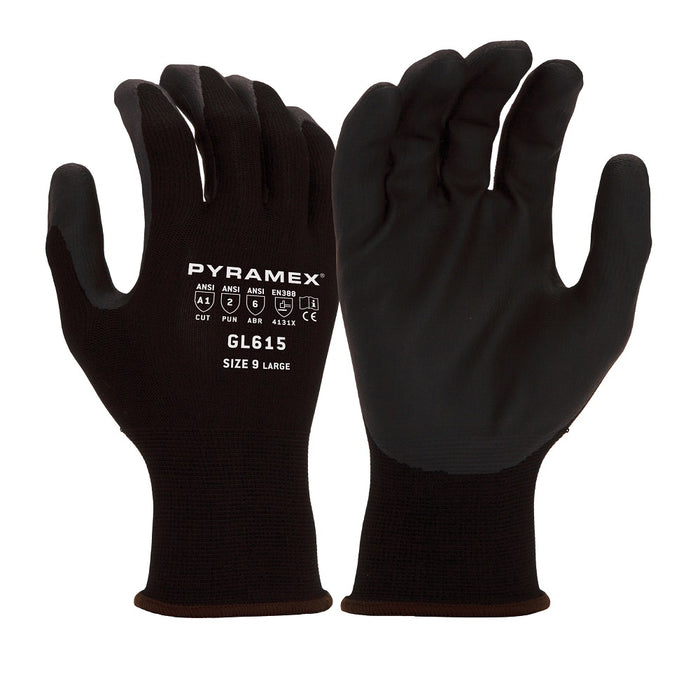 Pyramex Micro-Foam Nitrile Coated Work Gloves GL615 (12 Pair)