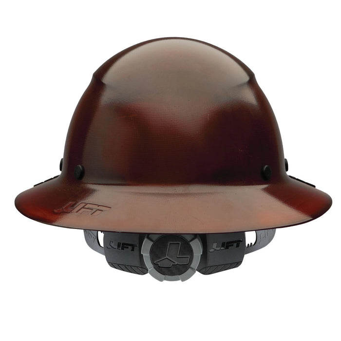 DAX Fiber Reinforced Resin Hard Hat, Full Brim with 6 Point Ratchet Suspension, Natural Brown - HDF-15NG