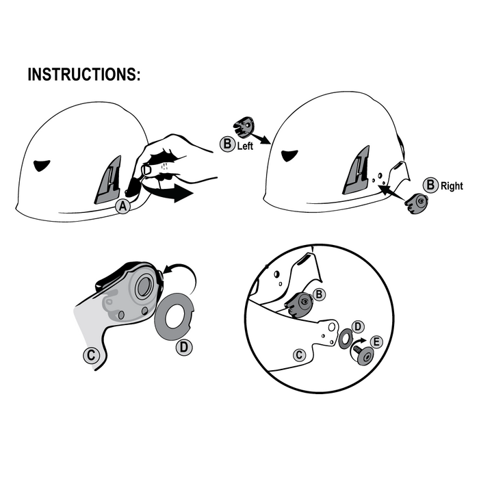 Clear Anti-Fog Toric Polycarbonate Visor for Climbing Style Helmet - HH-V71AF