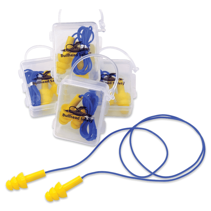 Bullhead Safety HP-S2 Corded, Reuasable Silicone Earplugs with Carry Case, NRR (Noise Reduction Rating) 23 Decibels
