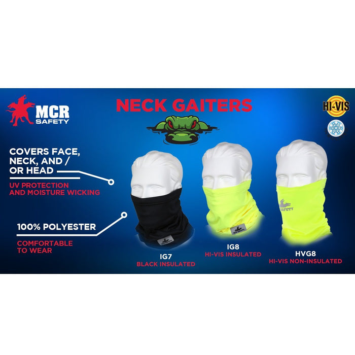 Hi-Visibility Neck Gaiter, Cooling Face Mask, Single Layer - Made of 100% Polyester, HVG8
