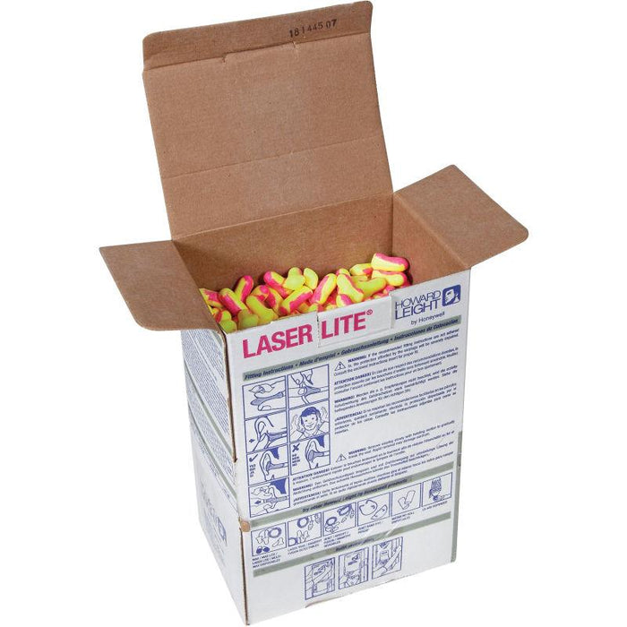 Howard Leight Laser Lite LL-1-D Uncorded Foam Earplugs NRR (Noise Reduction Rating) 32 Decibels - 500 Pair, Bulk Refill Dispensing Box