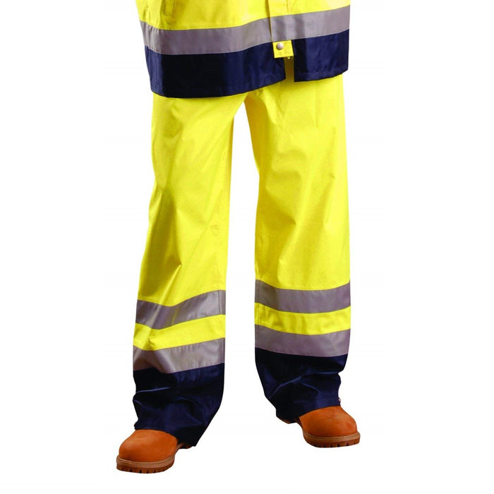 OccuNomix LUX-TENR Premium Breathable Waterproof Pants, Class E, Hi-Visibilty Yellow