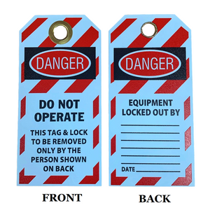 "Danger Do Not Operate" 6"x3" Lockout Tag with Brass Grommet, 1 Each