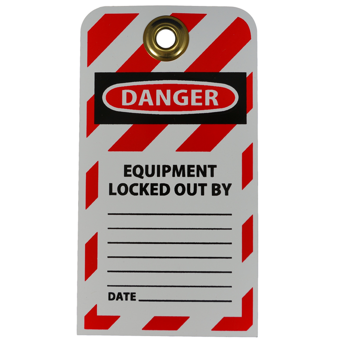 "Danger This Tag & Lock to be Removed Only by the Person Shown on Back" 6"x3" Lockout Tag with Brass Grommet, 25 Pack