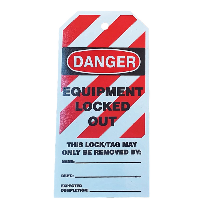 "Danger Equipment Locked Out" 6"x3" Lockout Tag, Pack of 25