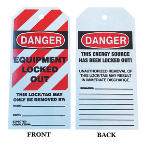 "Danger Equipment Locked Out" 6"x3" Lockout Tag, Pack of 25
