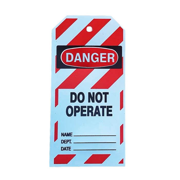 "Danger Do Not Operate" 6"x3" Lockout Tag with Nylon Tie included, Pack of 25