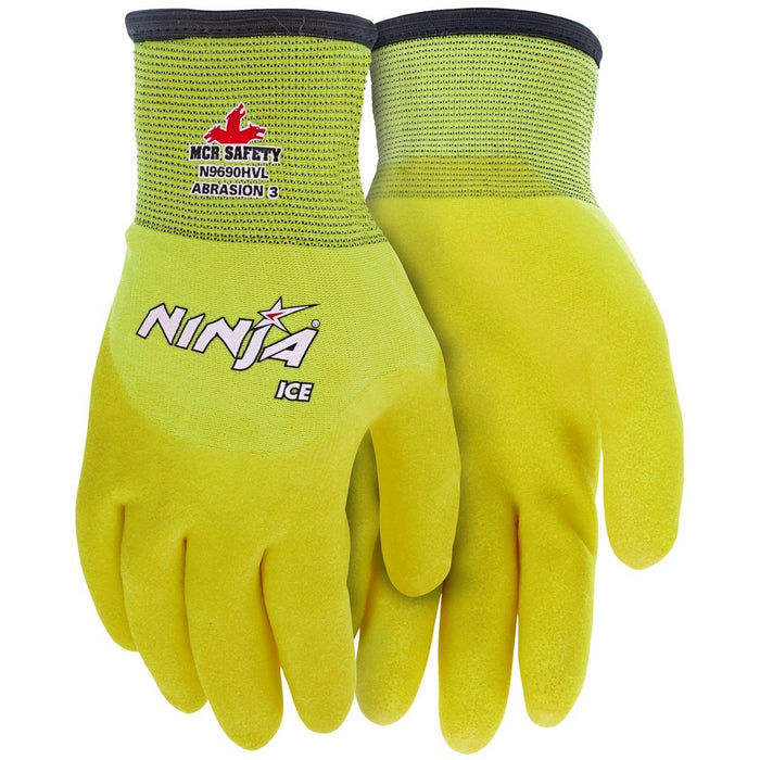 MCR Safety, Memphis Glove Ninja Ice Hi-Vis Insulated Winter Work Gloves, N9690HV, 1 Pair