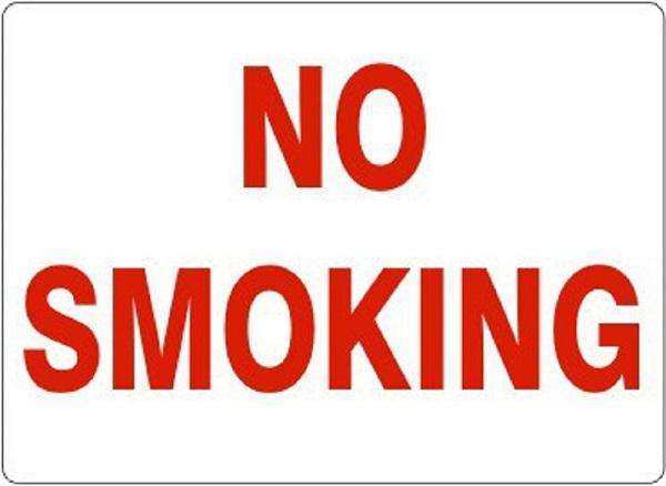 "NO SMOKING" - Safety Sign, Rigid Plastic, 10"x14"
