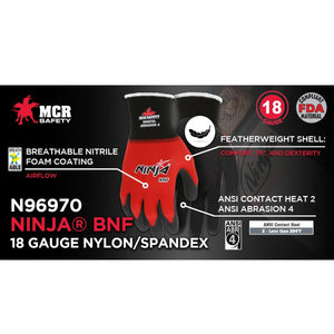 Mcr Safety N9690 Ninja Ice 15 Gauge Black Nylon Coated Glove