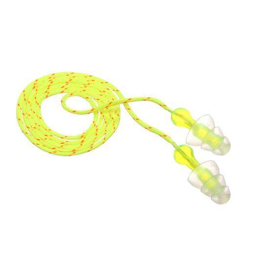 3M Tri-Flange Reuasbale Earplugs P3001, Cloth Cord NRR (Noise Reduction Rating) 26 Decibels