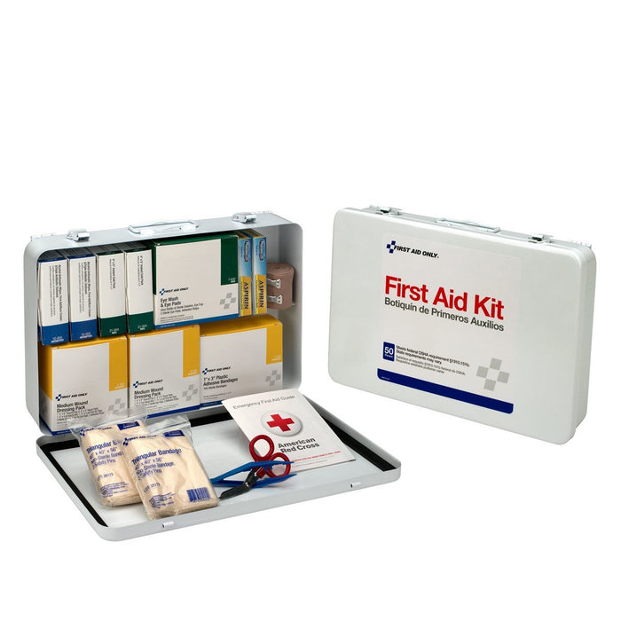 First Aid Only, 50 Person First Aid Kit, Metal Weatherproof Case, ANSI Compliant