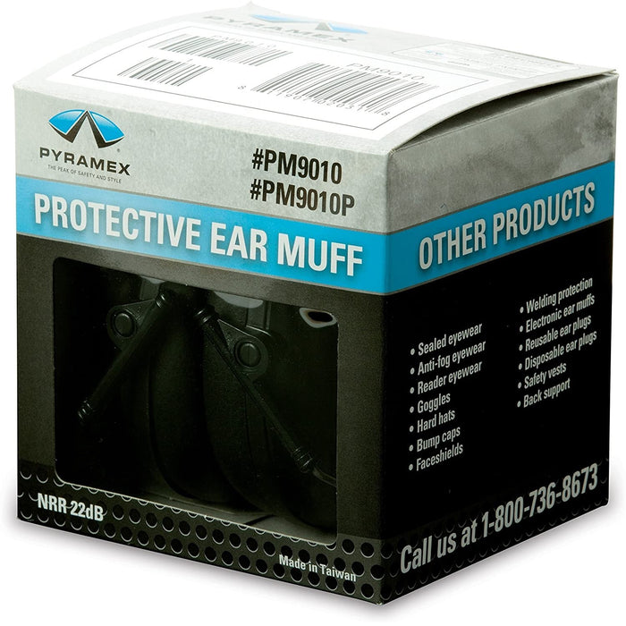 PM9010 Folding Earmuff, Low Profile Design, Soft Foam Ear Cups, NRR (Noise Reduction Rating) 24 Decibels