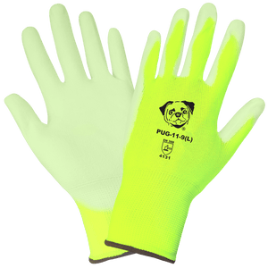 PUG-11 Hi-Vis Lightweight Seamless General Purpose Polyurethane Coated Work Gloves (12 Pair)