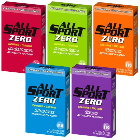 All Sport Powder Hydration Sticks, Zero Calorie, Performance Electrolyte Drink Mix, Sugar Free, 2x Potassium, Variety (Vending Pack) 150/Case
