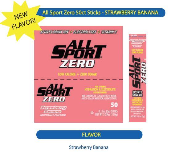 All Sport Powder Hydration Sticks, Low Calorie, Performance Electrolyte Drink Mix, Sugar Free, 2x Potassium, 3 Grams/Stick, 50 Sticks per Box