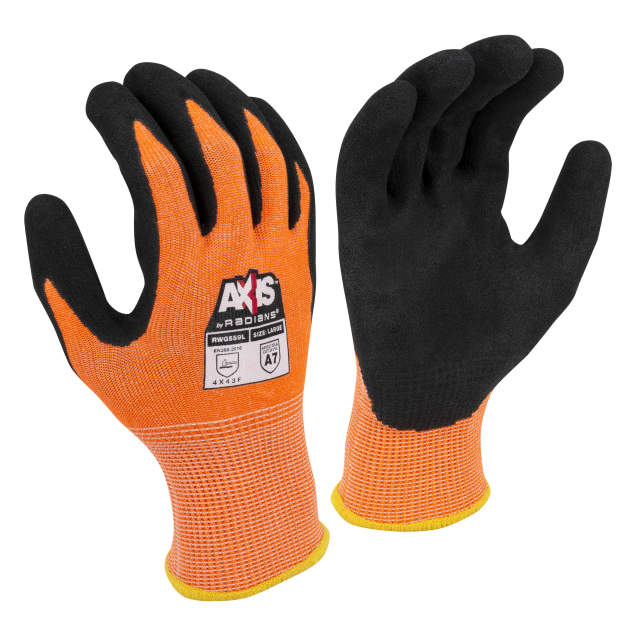 Radians RWG559 AXIS Cut Protection Level A7 Sandy Nitrile Coated Glove ...