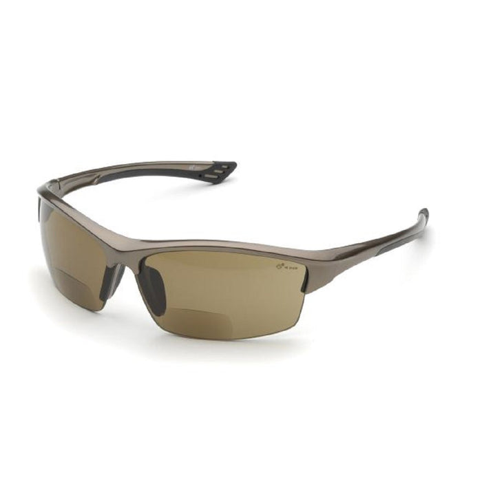 Elvex RX-350BR Safety Glasses, Brown Anti-Fog Lens with RX Bifocal
