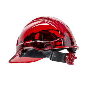 Portwest PV60 Peak View Vented Hard Hat with 6 Point Ratchet in Translucent Hi Vis Colors ANSI/ISEA Z89.1 TYPE II (Class C)
