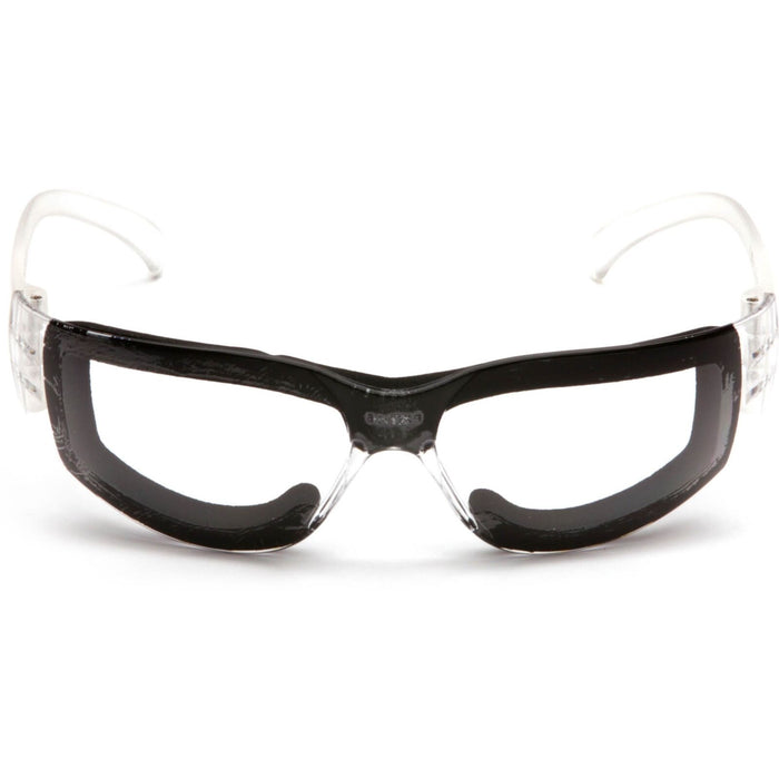 Pyramex Intruder Safety Glasses with Full Foam Padding, Clear Anti-Fog Lens, S4110STFP, 1 Pair