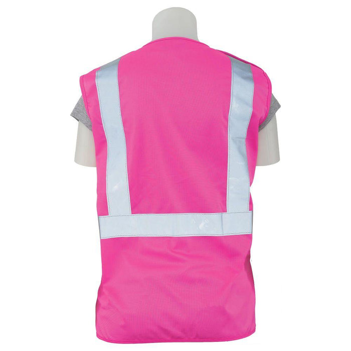 ERB S725 Women's Safety Vest with 2 Pockets, Break-Away Vest, Pink